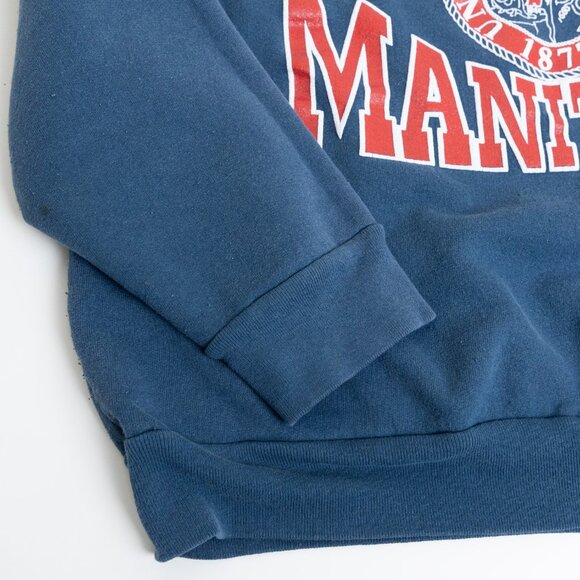 Vintage University of Manitoba Sweatshirt 90s Balboa Beach Club Blue Large - Picture 8 of 13